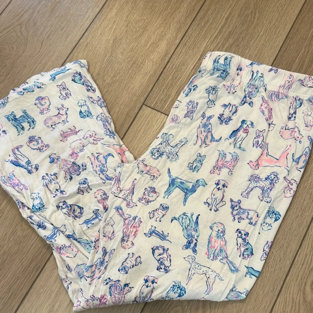 Lilly Pulitzer All Over Print Dog Pajama Pants Size XL Comfy Loungewear soft - Picture 2 of 10